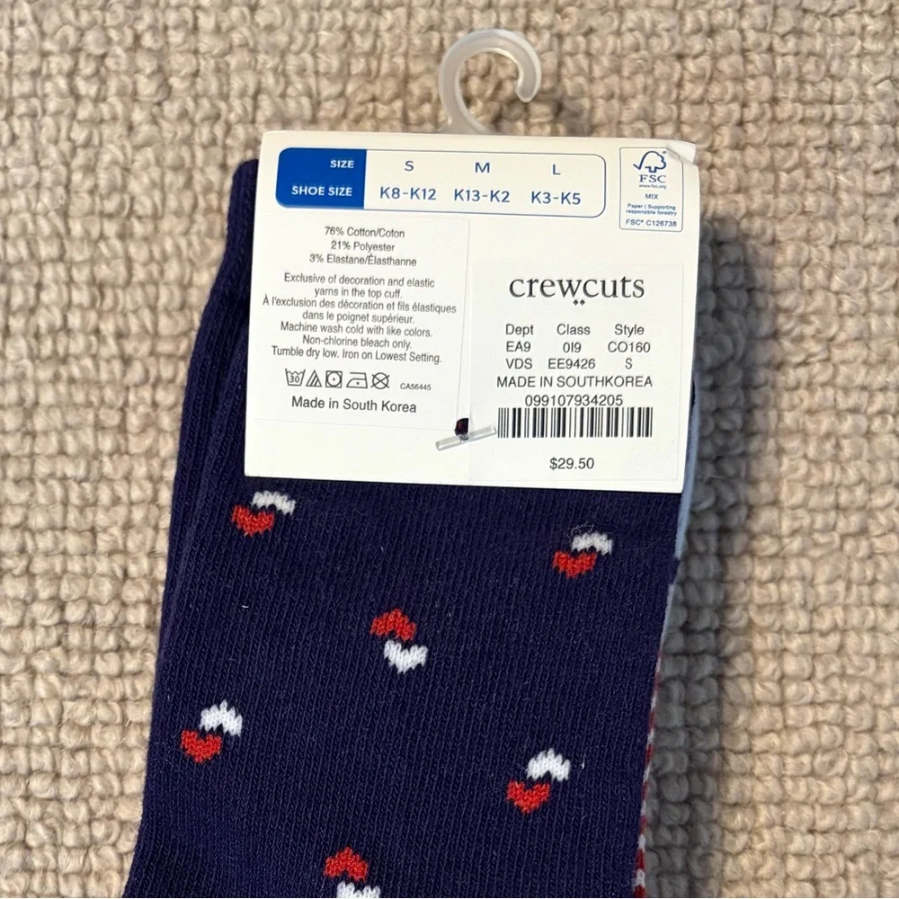Kids Crewcuts 3-Pack of Blue and Red Socks (Size 8-11) - Picture 3 of 3